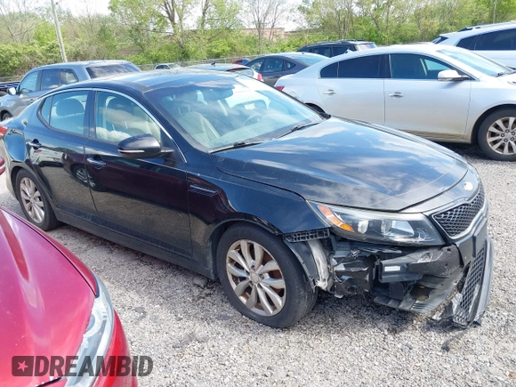2014 Kia Optima EX z VIN 5XXGN4A71EG340220, wystawiony jako IAAI lot #42176989 z przebiegiem 177 064 mil mil oraz . Historia ofert i sprzedaży dostępna na DreamBid. Obrazek 1.