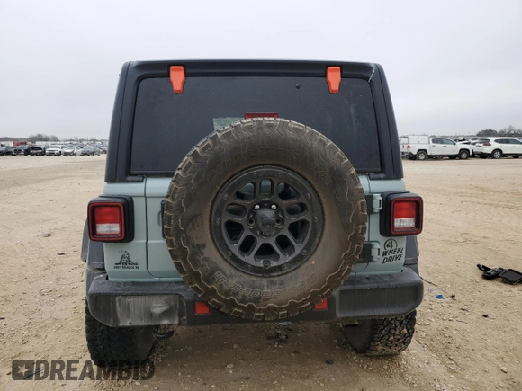 2023 Jeep Wrangler Willys with VIN 1C4HJXDN6PW664826, listed as a Copart auction lot 43116525 with 20,004 mi miles and Salvage Title. Bid and sale history available at DreamBid. Image 6.