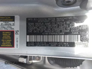 2017 Toyota Camry XLE with VIN 4T1BF1FK8HU675469, listed as a IAAI auction lot 41578198 with 172,230 mi miles and . Bid and sale history available at carsss.com. Image 9.