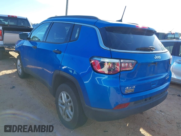 2020 Jeep Compass Sport with VIN 3C4NJDABXLT156953, listed as a IAAI auction lot 41443366 with 52,452 mi miles. Bid and sale history available at carsss.com. Image 3.