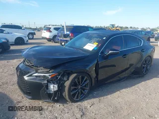 2023 Lexus IS 350 F Sport with VIN JTHGZ1B26P5067657, listed as a IAAI auction lot 41894342 with 30,402 mi miles and . Bid and sale history available at DreamBid. Image 2.