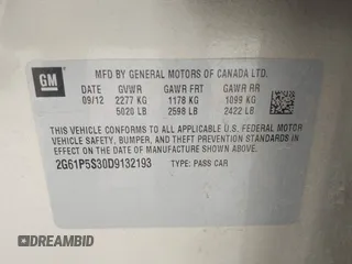 2013 Cadillac XTS Luxury with VIN 2G61P5S30D9132193, listed as a IAAI auction lot 41897709 with 140,780 mi miles and . Bid and sale history available at DreamBid. Image 9.