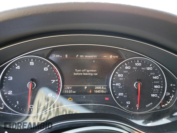 2015 Audi A6 Premium Plus with VIN WAUGFAFCXFN021824, listed as a Copart auction lot 60576435 with 164,019 mi miles and Clean title. Bid and sale history available at DreamBid. Image 9.