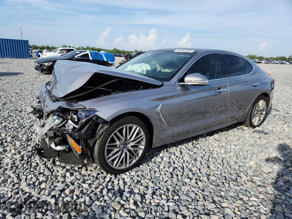 2020 Genesis G70 2.0T with VIN KMTG34LA5LU051106, listed as a Copart auction lot 60552345 with 45,427 mi miles and Non repairable. Bid and sale history available at DreamBid. Image 1.
