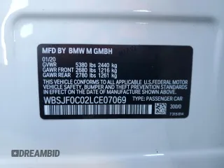 2020 BMW M5 Competition z VIN WBSJF0C02LCE07069, wystawiony jako Copart lot #66175502 z przebiegiem 28 945 mil mil oraz . Historia ofert i sprzedaży dostępna na DreamBid. Obrazek 10.