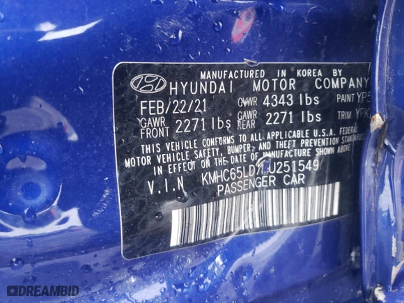 2021 Hyundai Ioniq Plug-In Hybrid SE with VIN KMHC65LD7MU251549, listed as a Copart auction lot 66152294 with NaN miles and Salvage Title. Bid and sale history available at carsss.com. Image 13.