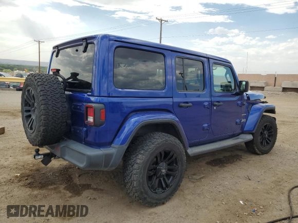 2018 Jeep Wrangler Unlimited Sahara with VIN 1C4HJXEG4JW215801, listed as a Copart auction lot 61774965 with 94,864 mi miles and Salvage title. Bid and sale history available at DreamBid. Image 3.