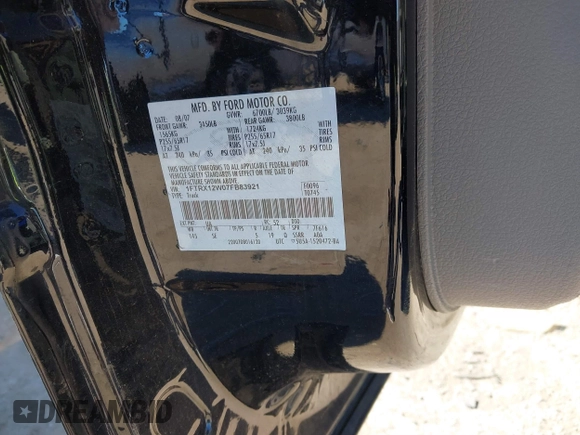 2007 Ford F-150 STX with VIN 1FTRX12W07FB83921, listed as a IAAI auction lot 41257430 with Not Provided miles and . Bid and sale history available at DreamBid. Image 9.