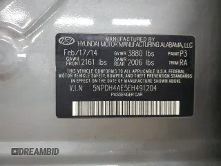 2014 Hyundai Elantra SE with VIN 5NPDH4AE5EH491204, listed as a Copart auction lot 55075025 with 137,276 mi miles and Clean Title. Bid and sale history available at DreamBid. Image 12.