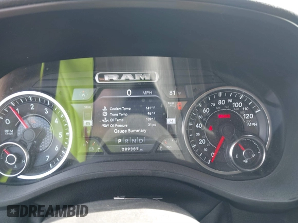2019 Ram 1500 Big Horn z VIN 1C6RRFFG8KN743717, wystawiony jako IAAI lot #40321463 z przebiegiem 89 387 mil mil oraz . Historia ofert i sprzedaży dostępna na DreamBid. Obrazek 7.