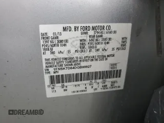 2013 Ford Explorer XLT с VIN 1FM5K7D84DGB99927, выставлен на аукционе Copart как лот 60927445 с пробегом 117 506 миль миль и Списание • Salvage title. История ставок и продаж доступна на DreamBid. Изображение 12.