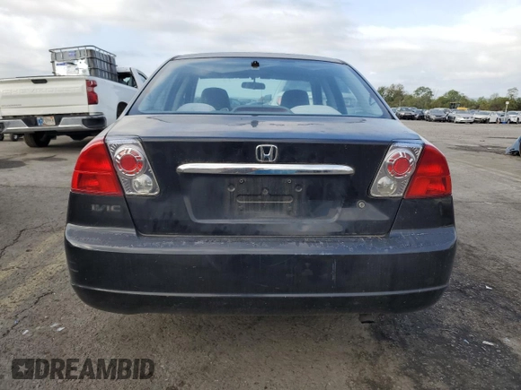 2001 Honda Civic LX with VIN 2HGES16571H607178, listed as a Copart auction lot 74284684 with 144,969 mi miles and Salvage Title. Bid and sale history available at carsss.com. Image 6.