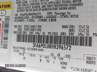 2017 Ford Fusion Hybrid SE z VIN 3FA6P0LU8HR396572, wystawiony jako IAAI lot #41997684 z przebiegiem 272 803 mil mil oraz . Historia ofert i sprzedaży dostępna na DreamBid. Obrazek 9.