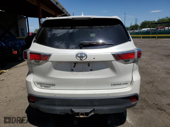 2016 Toyota Highlander Limited with VIN 5TDDKRFH3GS258727, listed as a Copart auction lot 61667005 with 121,789 mi miles and Salvage title. Bid and sale history available at DreamBid. Image 6.