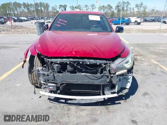 2019 Infiniti Q50 RED SPORT 400 with VIN JN1FV7AP8KM760885, listed as a IAAI auction lot 41794933 with 119,321 mi miles. Bid and sale history available at carsss.com. Image 6.