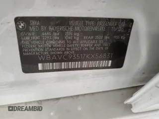 2007 BMW 3 Series 328xi z VIN WBAVC93517KX56831, wystawiony jako Copart lot #54937815 z przebiegiem 232 405 mil mil oraz Szkoda całkowita • Salvage title. Historia ofert i sprzedaży dostępna na DreamBid. Obrazek 12.