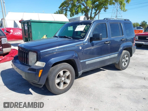 2008 Jeep Liberty Sport with VIN 1J8GN28K68W184458, listed as a IAAI auction lot 41753591 with 290,521 mi miles and . Bid and sale history available at DreamBid. Image 2.