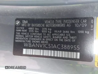 2010 BMW 5 Series 528i xDrive with VIN WBANV1C51AC388955, listed as a IAAI auction lot 41855819 with 92,240 mi miles and . Bid and sale history available at carsss.com. Image 9.
