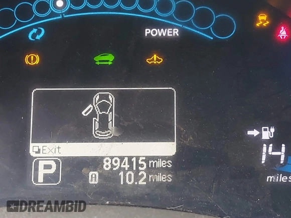 2011 Nissan LEAF SL-e with VIN JN1AZ0CP1BT004338, listed as a IAAI auction lot 41577941 with 89,415 mi miles. Bid and sale history available at carsss.com. Image 15.