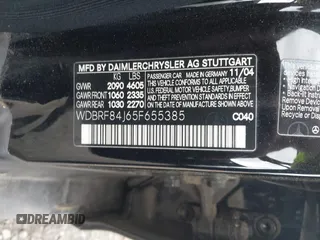 2005 Mercedes-Benz C 320 z VIN WDBRF84J65F655385, wystawiony jako IAAI lot #42215928 z przebiegiem 212 832 mil mil oraz . Historia ofert i sprzedaży dostępna na DreamBid. Obrazek 9.