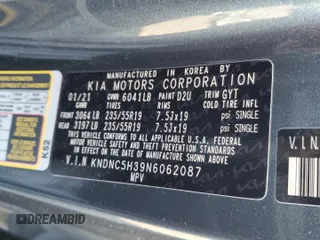 2022 Kia Carnival EX with VIN KNDNC5H39N6062087, listed as a Copart auction lot 49691475 with 84,779 mi miles and Salvage Title. Bid and sale history available at DreamBid. Image 14.