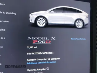 2016 Tesla Model X P90D with VIN 5YJXCBE41GF006284, listed as a IAAI auction lot 41809683 with 71,135 mi miles. Bid and sale history available at carsss.com. Image 7.