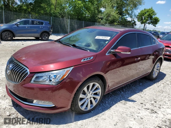 2016 Buick LaCrosse Leather with VIN 1G4GB5G34GF210755, listed as a Copart auction lot 60276364 with 0 mi miles and Salvage Title. Bid and sale history available at carsss.com. Image 1.