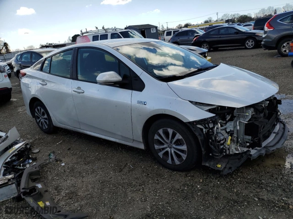 2021 Toyota Prius Prime LE with VIN JTDKAMFP0M3169862, listed as a Copart auction lot 44550265 with NaN miles and Salvage Title. Bid and sale history available at carsss.com. Image 4.