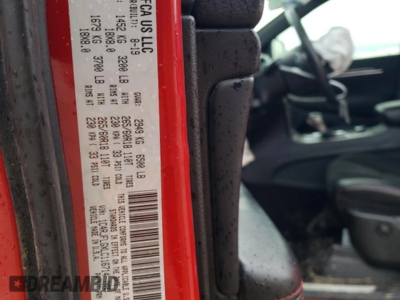 2020 Jeep Grand Cherokee Trailhawk with VIN 1C4RJFLGXLC116714, listed as a Copart auction lot 52133595 with 62,240 mi miles and Salvage title. Bid and sale history available at DreamBid. Image 13.