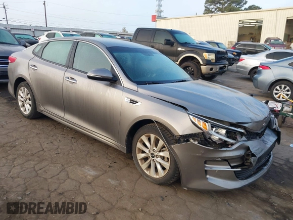 2018 Kia Optima LX with VIN 5XXGT4L39JG269147, listed as a IAAI auction lot 40743582 with 95,283 mi miles and . Bid and sale history available at DreamBid. Image 1.
