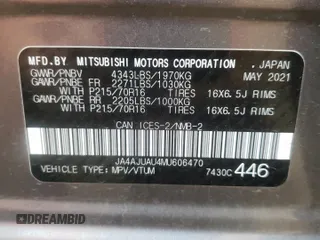 2021 Mitsubishi Outlander Sport ES with VIN JA4AJUAU4MU606470, listed as a Copart auction lot 87501685 with 22,975 mi miles and Salvage title. Bid and sale history available at DreamBid. Image 14.