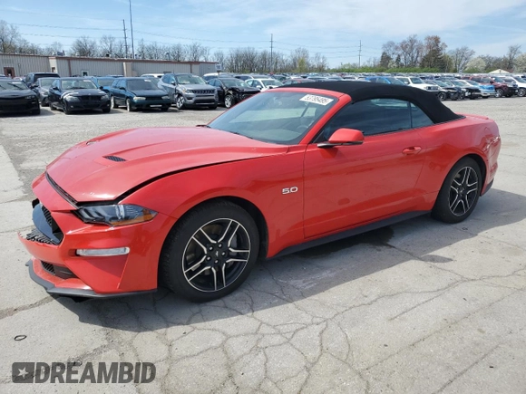 2019 Ford Mustang GT Premium with VIN 1FATP8FF7K5171956, listed as a Copart auction lot 53795495 with 45,822 mi miles and Salvage Title. Bid and sale history available at DreamBid. Image 1.