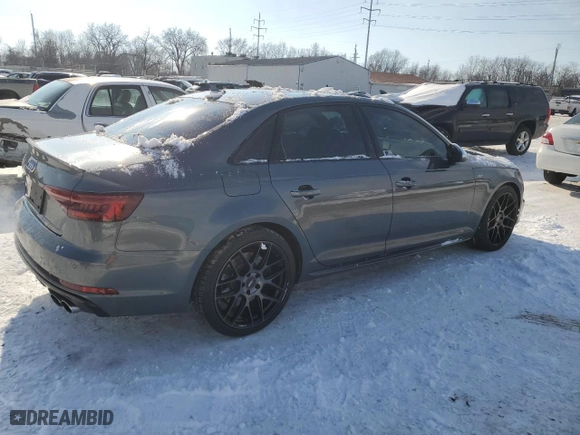 2018 Audi S4 Prestige with VIN WAUC4AF44JA127683, listed as a Copart auction lot 87794065 with 95,729 mi miles and Salvage Title. Bid and sale history available at carsss.com. Image 3.