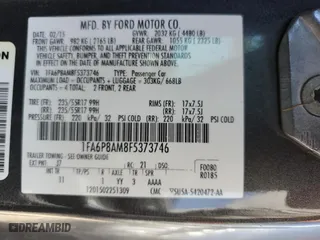 2015 Ford Mustang V6 with VIN 1FA6P8AM8F5373746, listed as a Copart auction lot 48785015 with 111,079 mi miles and Salvage Title. Bid and sale history available at carsss.com. Image 13.