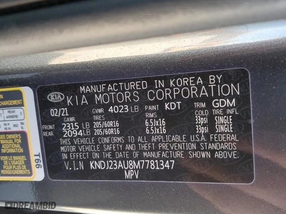 2021 Kia Soul S with VIN KNDJ23AU8M7781347, listed as a Copart auction lot 48055355 with 42,052 mi miles and Salvage Title. Bid and sale history available at carsss.com. Image 12.