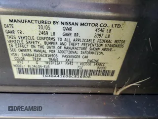 2006 Nissan Maxima 3.5 SE with VIN 1N4BA41E06C816906, listed as a Copart auction lot 74484604 with 0 mi miles and Salvage Title. Bid and sale history available at carsss.com. Image 12.