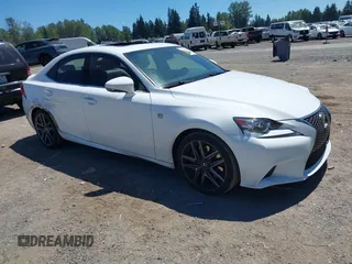 2015 Lexus IS 350 with VIN JTHBE1D29F5019801, listed as a IAAI auction lot 42724045 with 62,548 mi miles and . Bid and sale history available at DreamBid. Image 1.