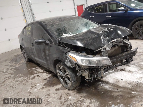 2018 Kia Forte LX with VIN 3KPFL4A74JE197378, listed as a IAAI auction lot 41543383 with 107,078 mi miles. Bid and sale history available at carsss.com. Image 1.