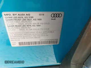 2019 Audi e-tron Prestige с VIN WA1VAAGE0KB007669, выставлен на аукционе IAAI как лот 40253514 с пробегом 45 177 миль миль и . История ставок и продаж доступна на DreamBid. Изображение 9.