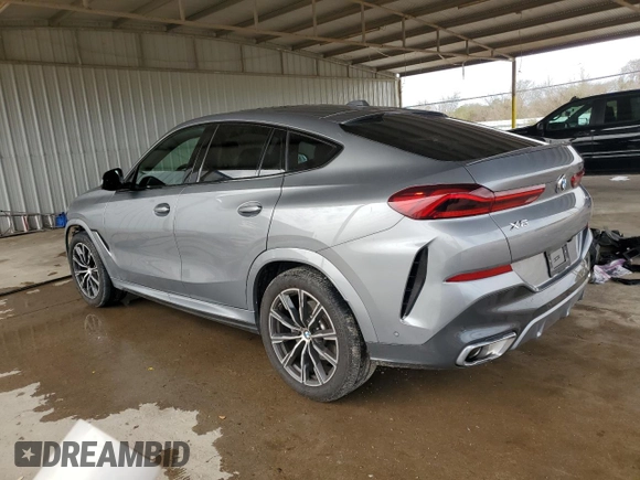 2025 BMW X6 xDrive40i with VIN 5UX33EX07S9X16169, listed as a Copart auction lot 47697065 with 17,365 mi miles and Clean Title. Bid and sale history available at carsss.com. Image 2.