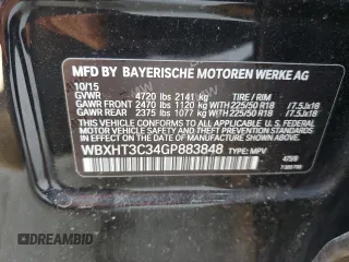 2016 BMW X1 xDrive28i with VIN WBXHT3C34GP883848, listed as a Copart auction lot 43981253 with 136,762 mi miles. Bid and sale history available at carsss.com. Image 12.
