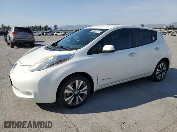 2015 Nissan LEAF S with VIN 1N4AZ0CP4FC333348, listed as a Copart auction lot 52202395 with 44,926 mi miles and Salvage Title. Bid and sale history available at DreamBid. Image 1.