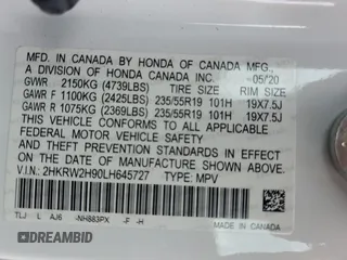 2020 Honda CR-V Touring z VIN 2HKRW2H90LH645727, wystawiony jako Copart lot #62077365 z przebiegiem 58 614 mil mil oraz Szkoda całkowita • Salvage title. Historia ofert i sprzedaży dostępna na DreamBid. Obrazek 12.