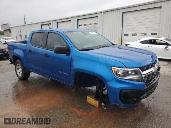 2021 Chevrolet Colorado 2WD Work Truck with VIN 1GCGSBEA8M1142022, listed as a Copart auction lot 51664265 with 56,130 mi miles and Salvage title. Bid and sale history available at DreamBid. Image 4.
