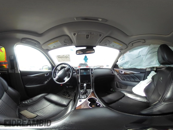 2014 Infiniti Q50 Premium with VIN JN1BV7AR8EM690406, listed as a IAAI auction lot 41525545 with 163,582 mi miles. Bid and sale history available at carsss.com. Image 18.