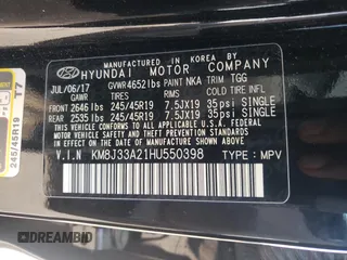 2017 Hyundai Tucson Sport z VIN KM8J33A21HU550398, wystawiony jako Copart lot #55043145 z przebiegiem 92 677 mil mil oraz Szkoda całkowita • Salvage title. Historia ofert i sprzedaży dostępna na DreamBid. Obrazek 13.