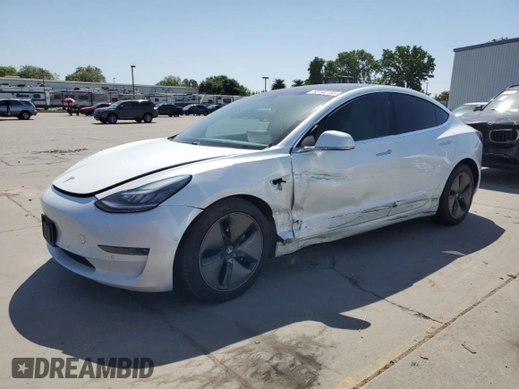 2018 Tesla Model 3 Long Range Battery with VIN 5YJ3E1EA3JF168661, listed as a Copart auction lot 53142155 with 175,389 mi miles and Salvage Title. Bid and sale history available at DreamBid. Image 1.