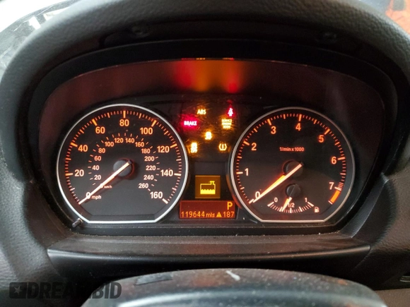 2013 BMW 1 Series 128i with VIN WBAUL7C51DVU09218, listed as a Copart auction lot 53357235 with 119,644 mi miles and Salvage Title. Bid and sale history available at carsss.com. Image 9.