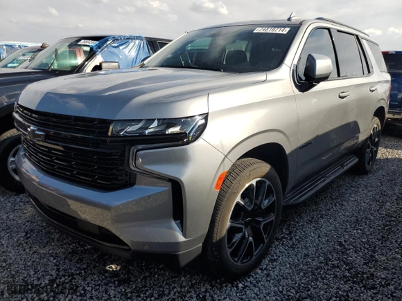 2023 Chevrolet Tahoe RST with VIN 1GNSCRKD7PR194334, listed as a Copart auction lot 74819714 with 0 mi miles and Non Repairable. Bid and sale history available at carsss.com. Image 1.