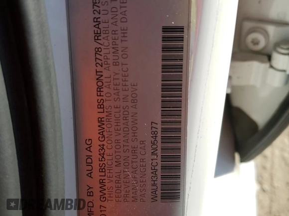 2018 Audi A6 Prestige z VIN WAUH3AFC1JN054877, wystawiony jako Copart lot #84666964 z przebiegiem 147 584 mil mil oraz Szkoda całkowita • Salvage title. Historia ofert i sprzedaży dostępna na DreamBid. Obrazek 12.